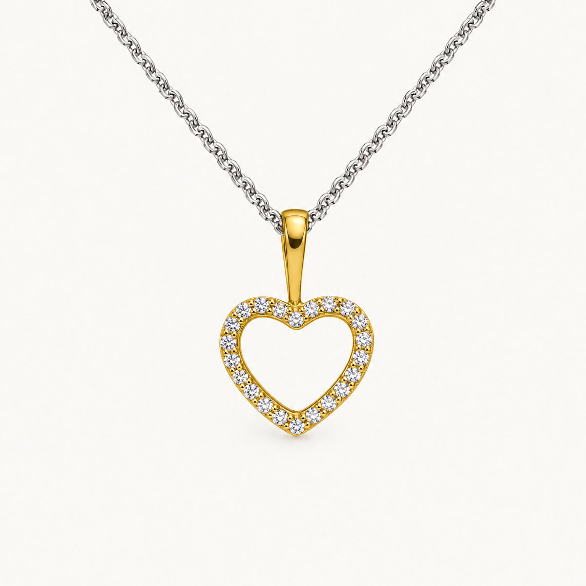 Collier in 925er Silber mit Zirkonia – gelb vergoldet