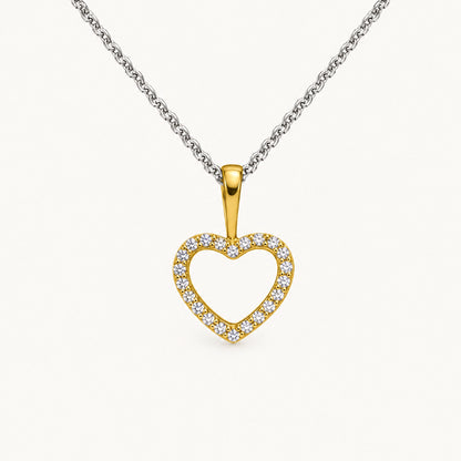 Collier in 925er Silber mit Zirkonia – gelb vergoldet