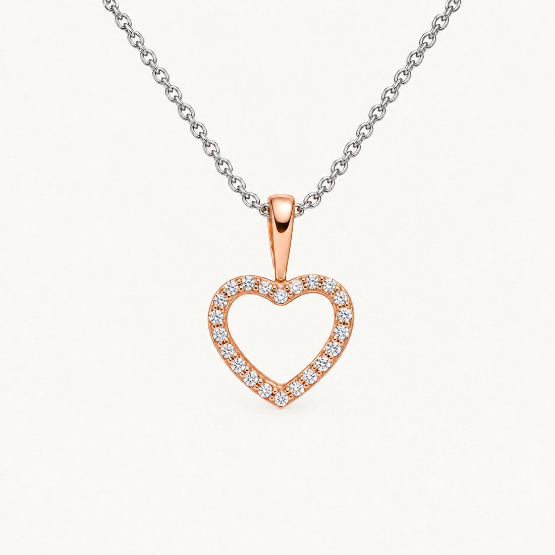 Collier in 925er Silber mit Zirkonia – rosé vergoldet