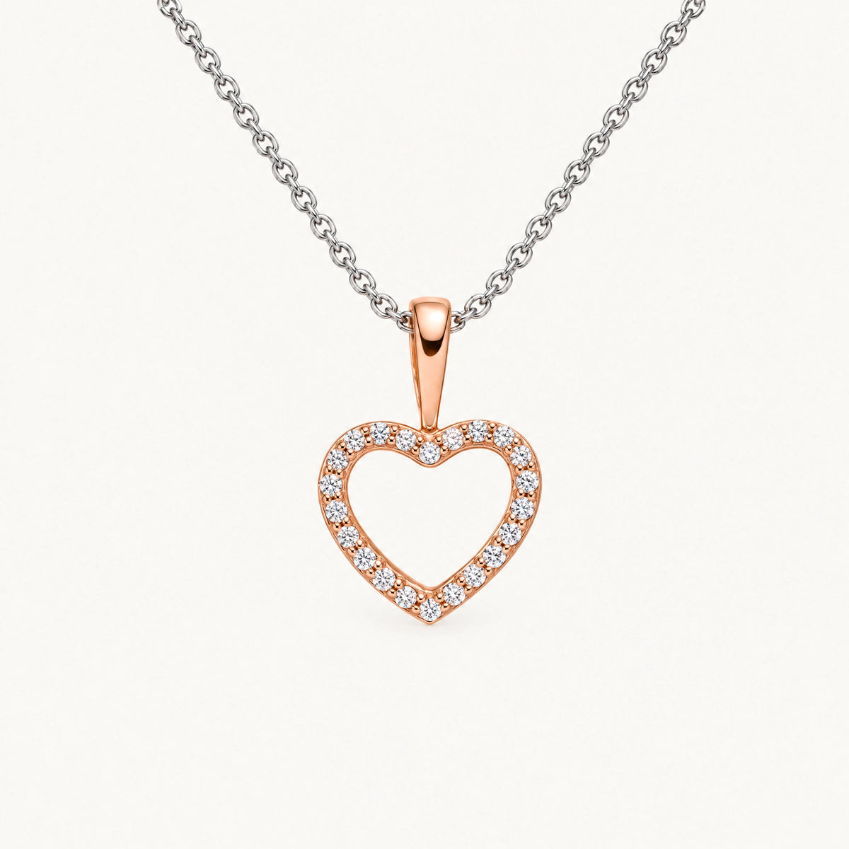 Collier in 925er Silber mit Zirkonia – rosé vergoldet