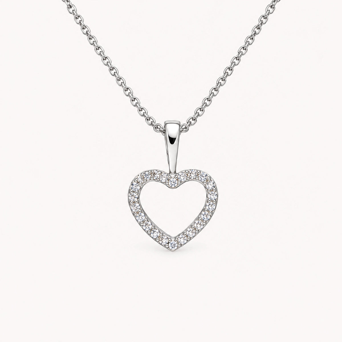Collier in 925er Silber mit Zirkonia – rhodiniert
