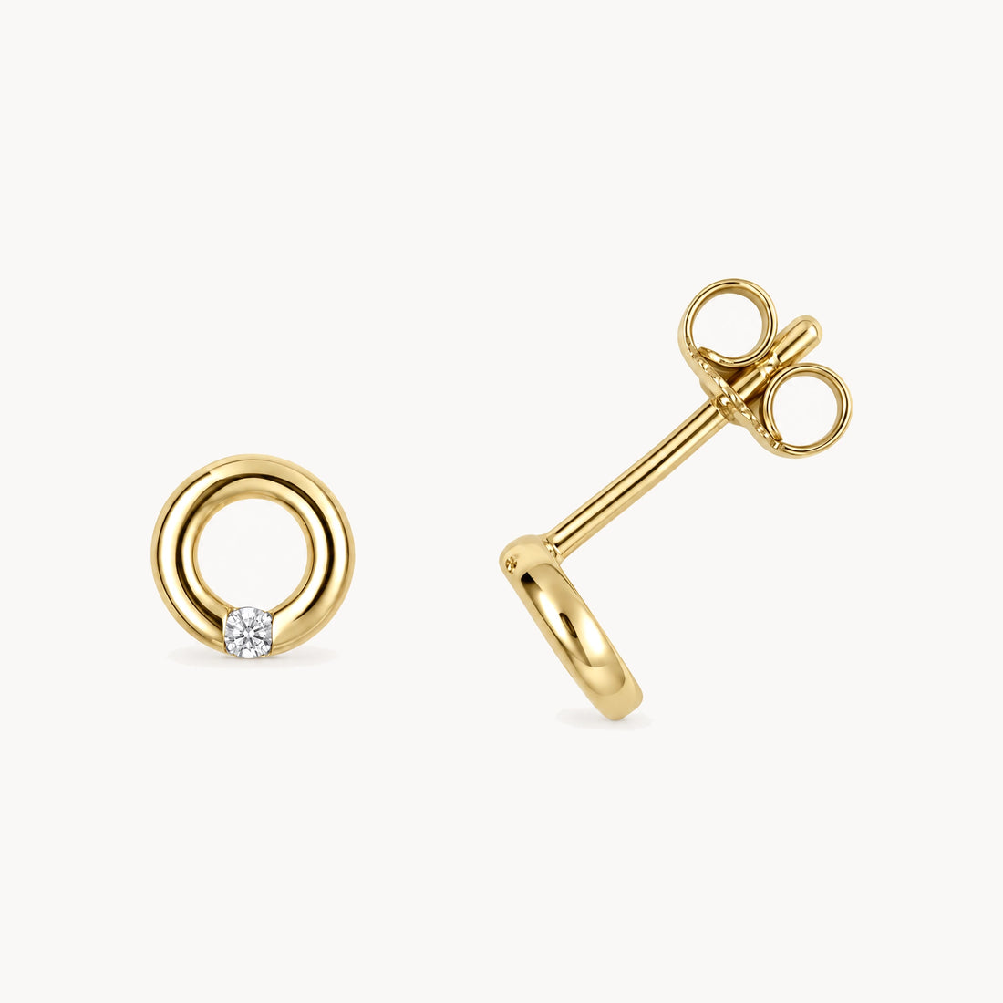 Ohrstecker in 333er Gelbgold mit Zirkonia