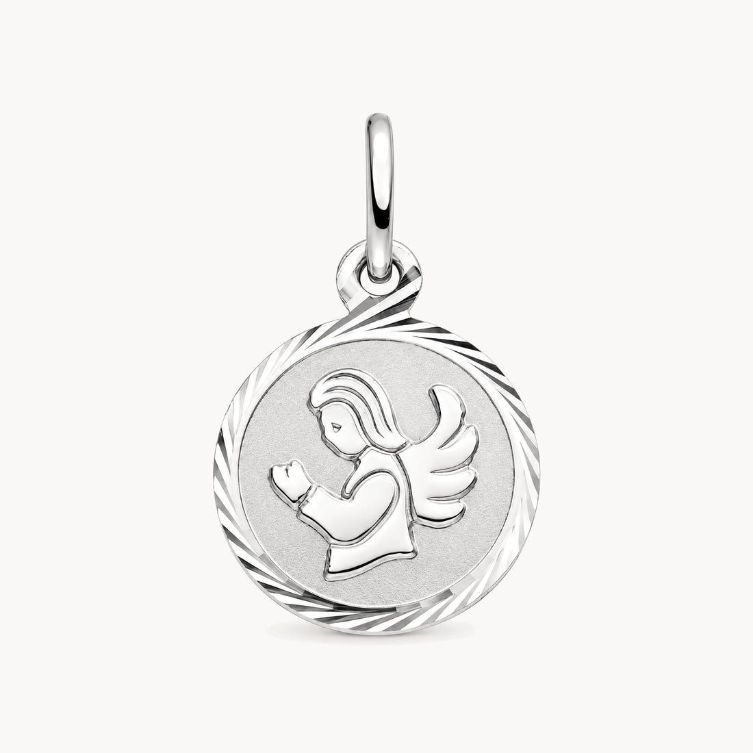 Medaille „Schutzengel“ in 925er Silber rhodiniert