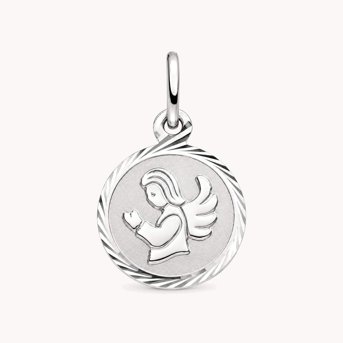 Medaille „Schutzengel“ in 925er Silber rhodiniert
