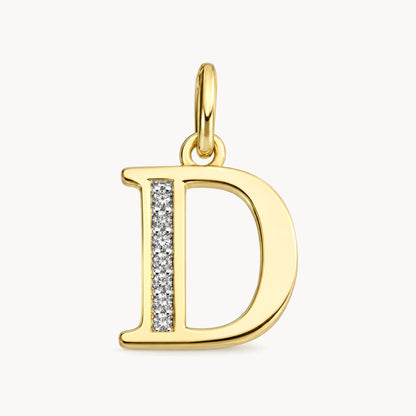 Buchstabenanhänger in 585er Gelbgold mit Diamant – Buchstabe D