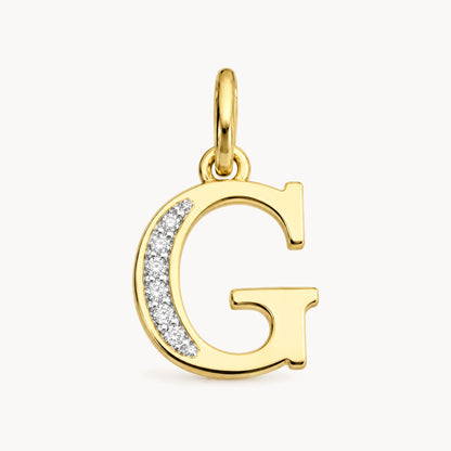 Buchstabenanhänger in 585er Gelbgold mit Diamant – Buchstabe G