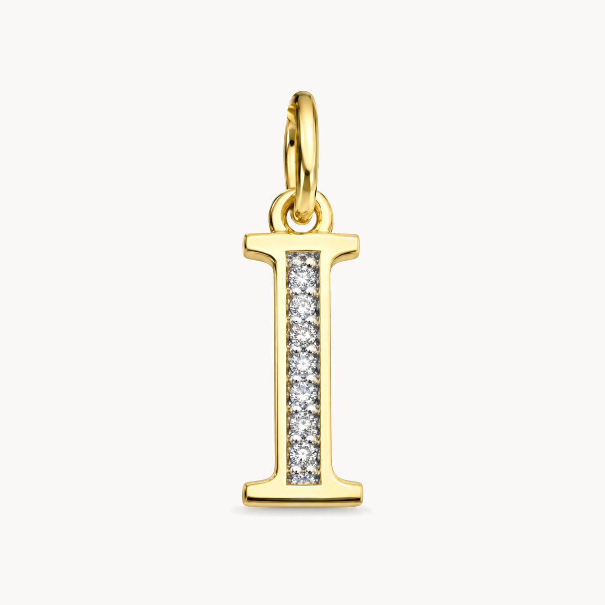 Buchstabenanhänger in 585er Gelbgold mit Diamant – Buchstabe I