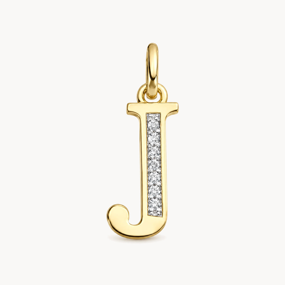 Buchstabenanhänger in 585er Gelbgold mit Diamant – Buchstabe J