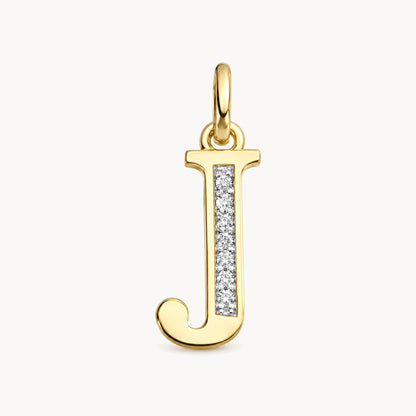 Buchstabenanhänger in 585er Gelbgold mit Diamant – Buchstabe J