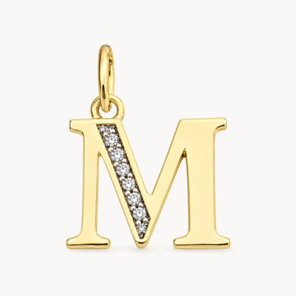 Buchstabenanhänger in 585er Gelbgold mit Diamant – Buchstabe M