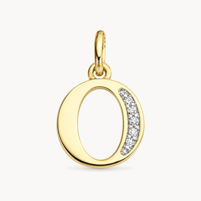 Buchstabenanhänger in 585er Gelbgold mit Diamant – Buchstabe O