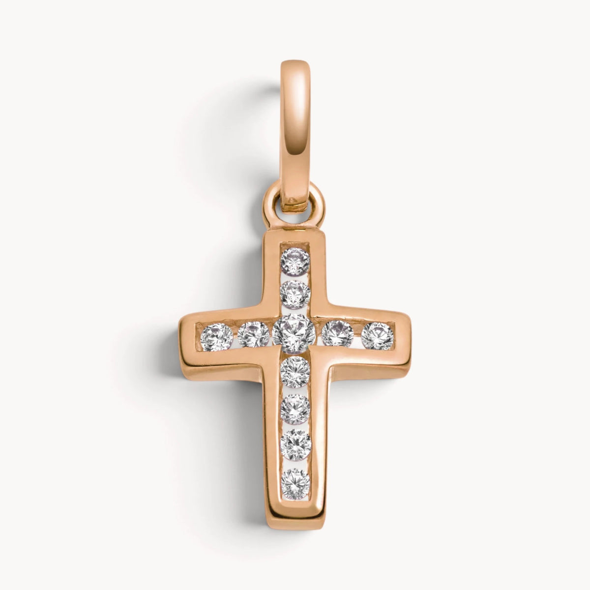 Kreuzanhänger in Gold &amp; Silber mit Zirkonia