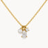 Collier in 375er Gelbgold mit Zirkonia & Zuchtperle