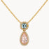 Collier in 750er Gelbgold mit Diamant, Aquamarin & Morganit