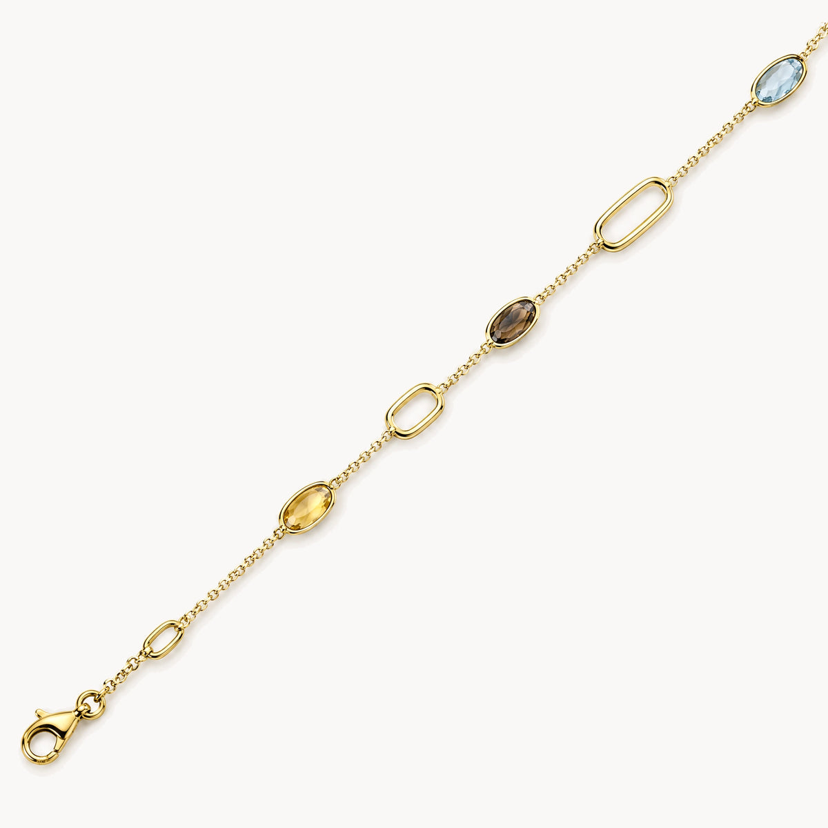 Armband in 585er Gelbgold mit Farbsteinen