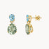 Ohrstecker in 750er Gelbgold mit Prasiolith, Topas & Diamant