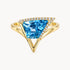 Damenring in 585er Gelbgold mit Blautopas & Diamant