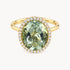 Ring in 585er Gelbgold mit Diamant & Prasiolith