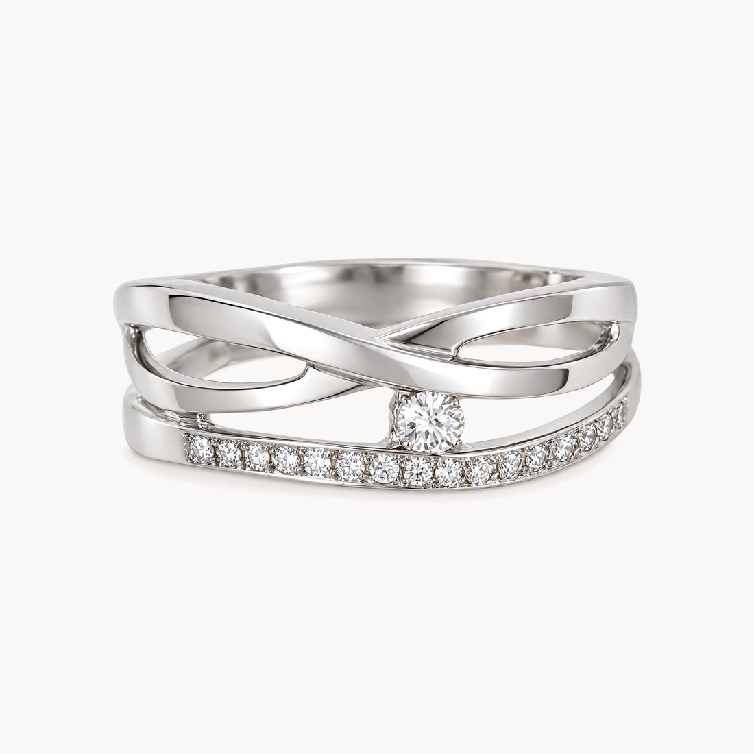 Damenring in 585er Palladium-Weißgold mit Diamant