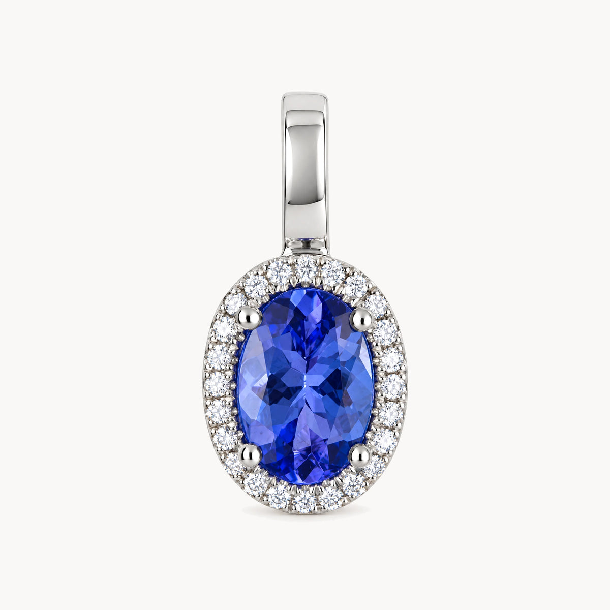 Anhänger in 585er Weißgold mit Tansanit &amp; Diamant