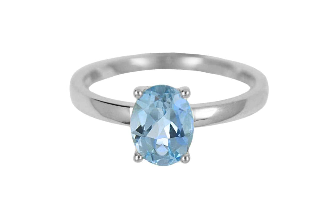 Damenring in 585er Gold mit Blautopas