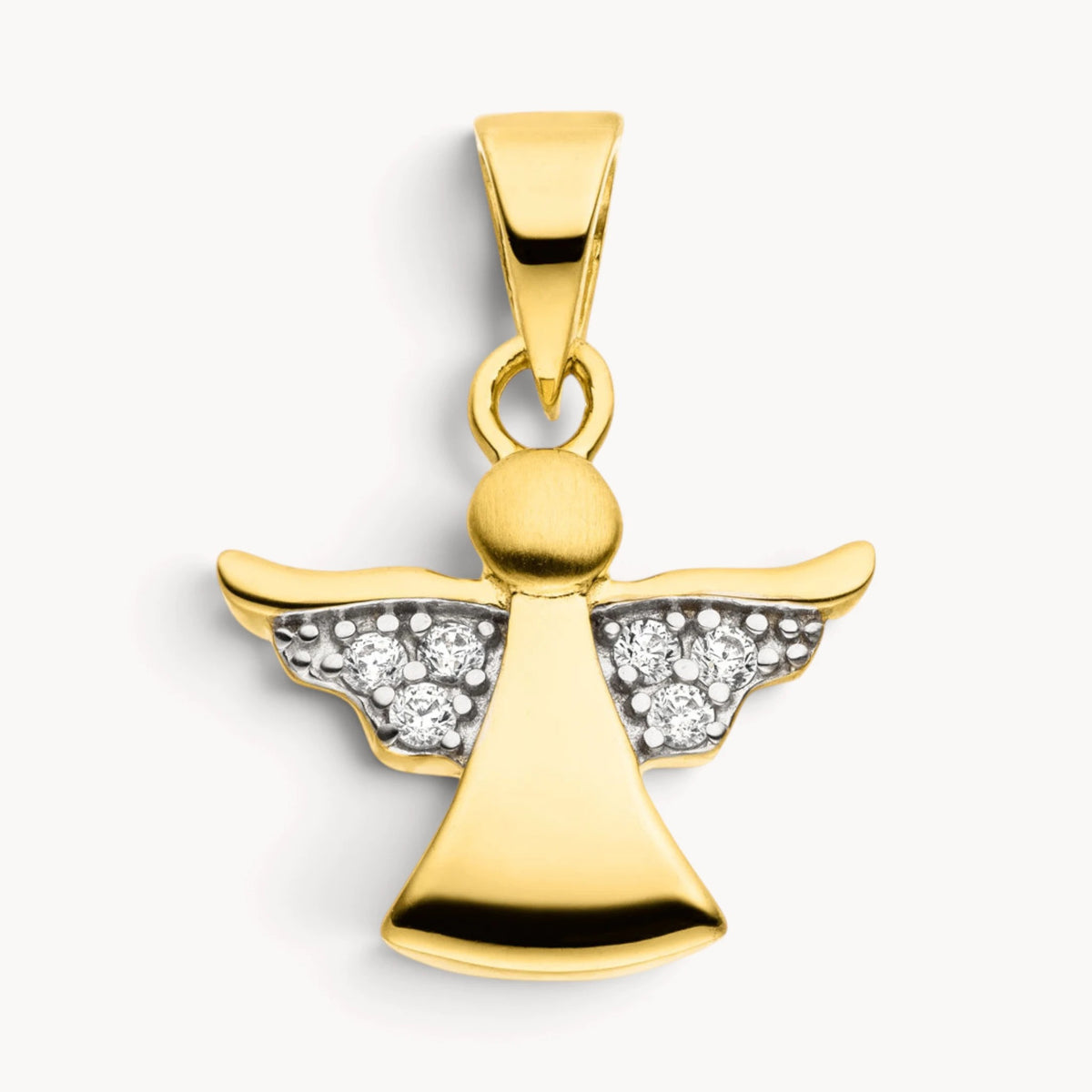 Engelanhänger in Gold &amp; Silber mit Zirkonia