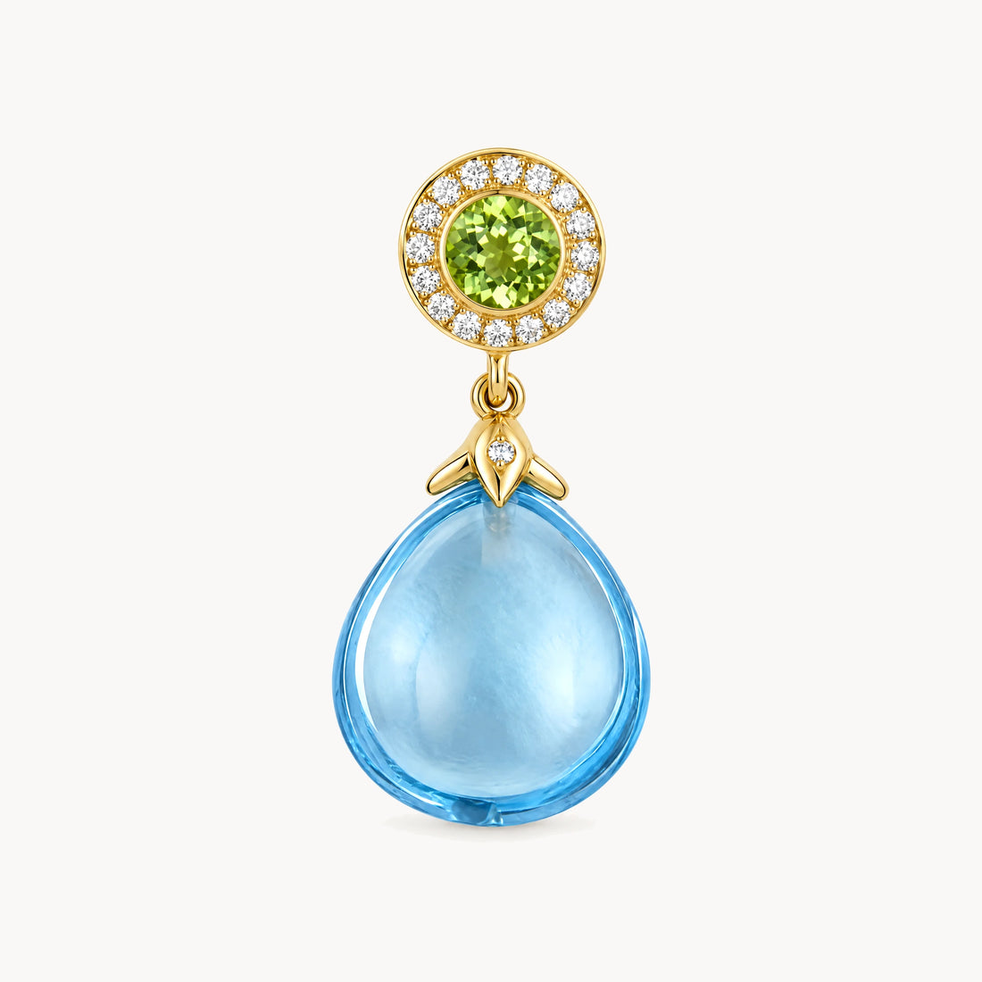 Anhänger in 750er Gelbgold mit Peridot, Topas &amp; Diamant