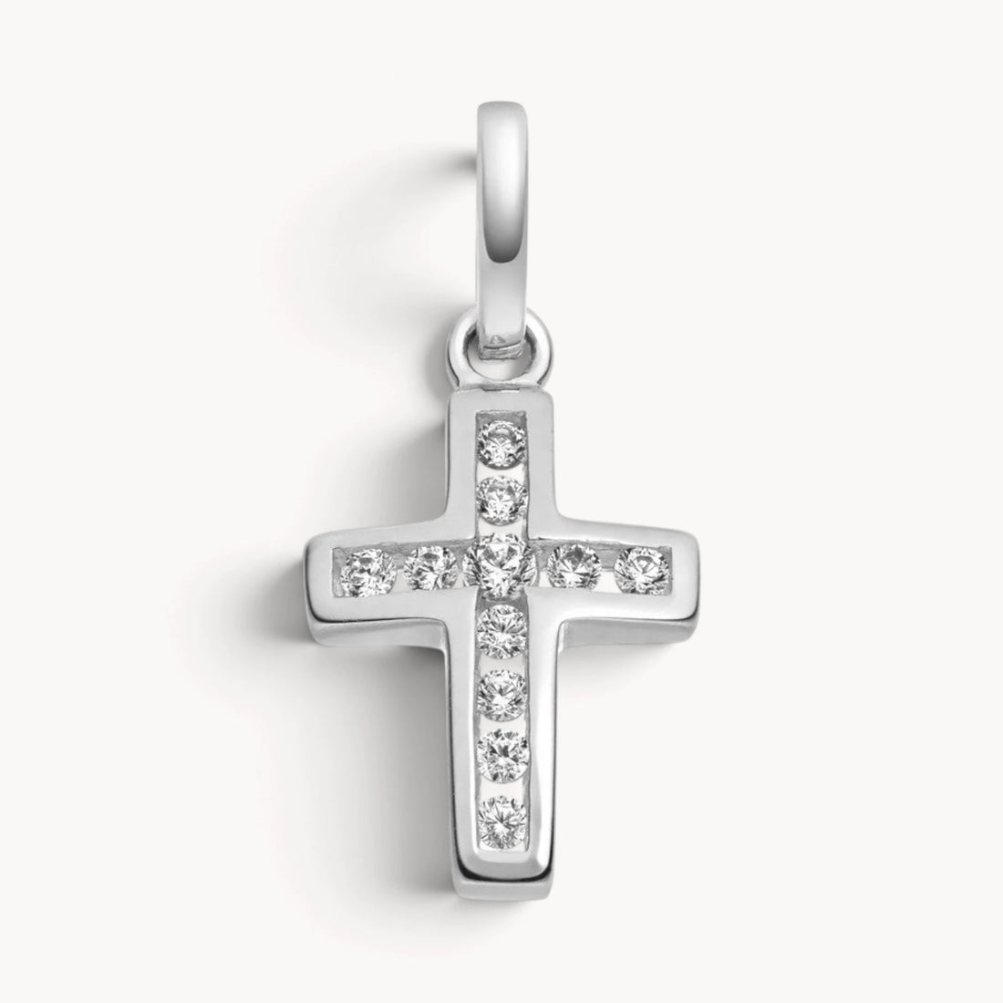 Kreuzanhänger in Gold &amp; Silber mit Zirkonia