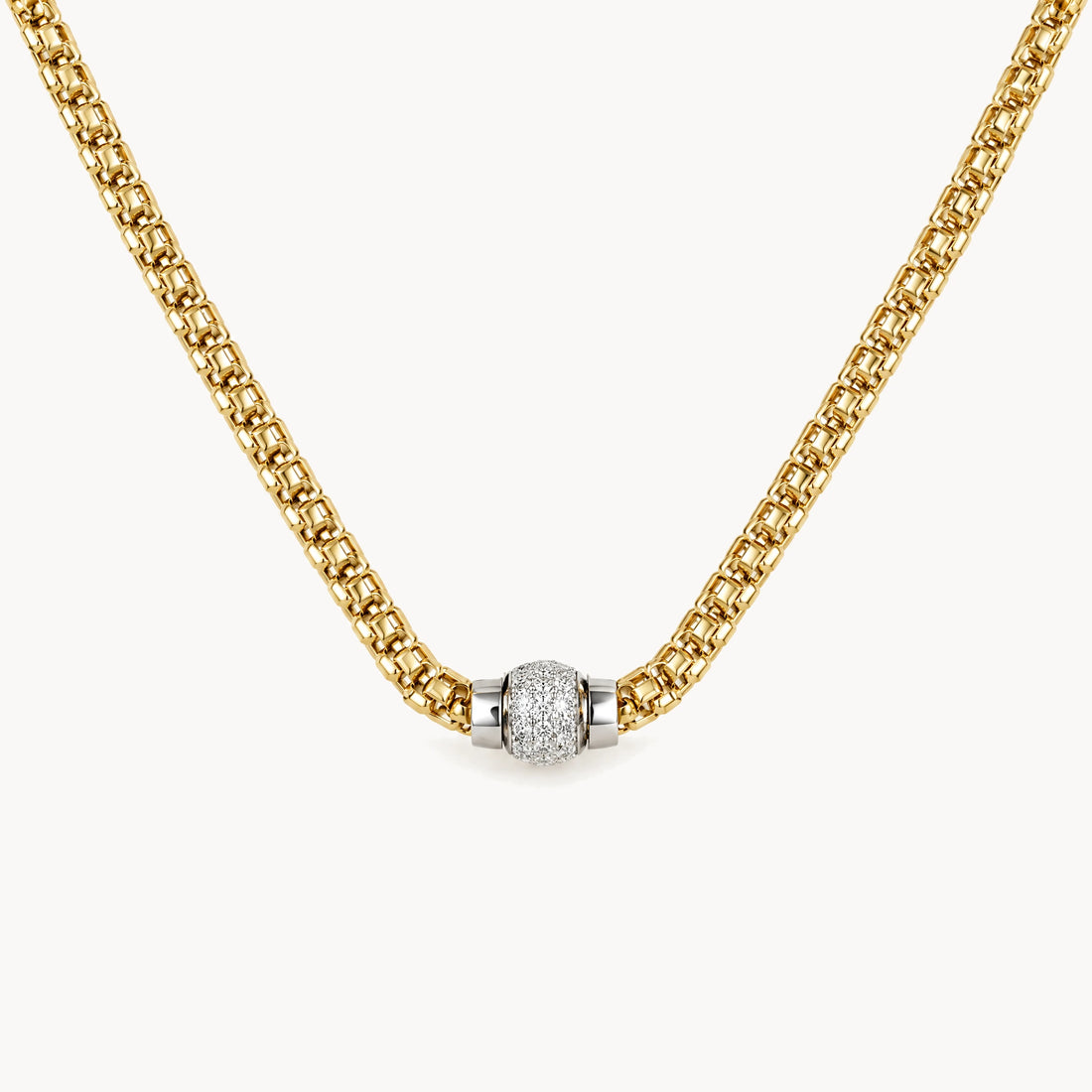 Collier in 585er Gelb-/Weißgold mit Diamant