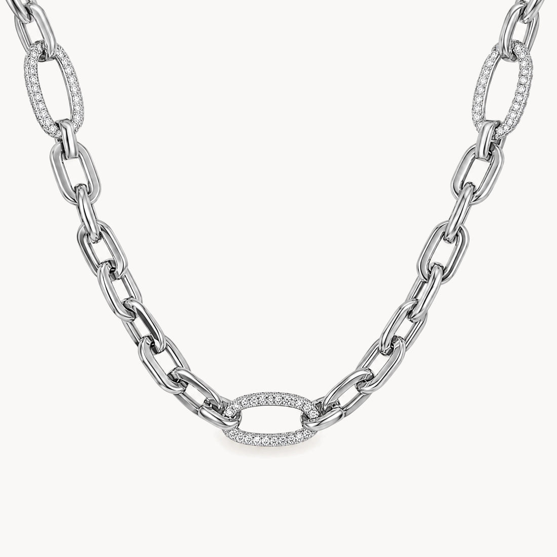 Collier in 925er Silber rhodiniert mit Zirkonia
