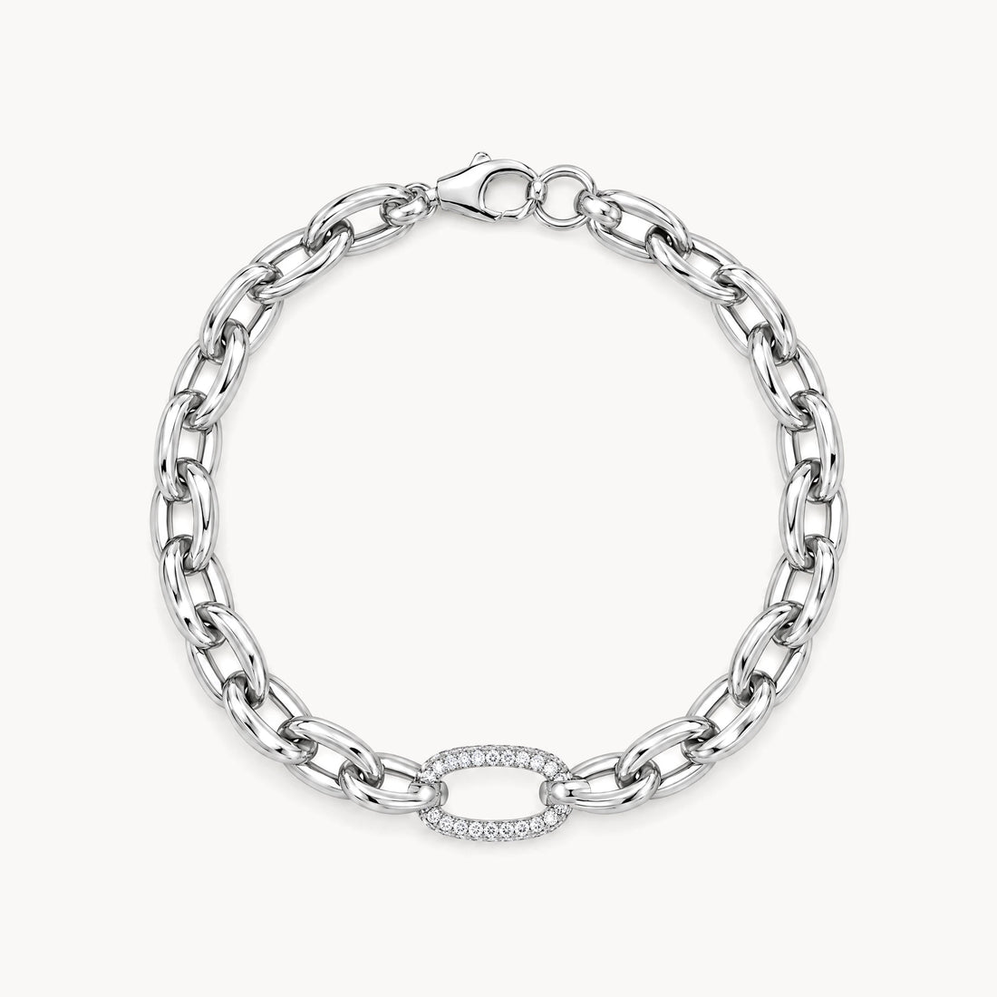 Armband in 925er Silber rhodiniert mit Zirkonia
