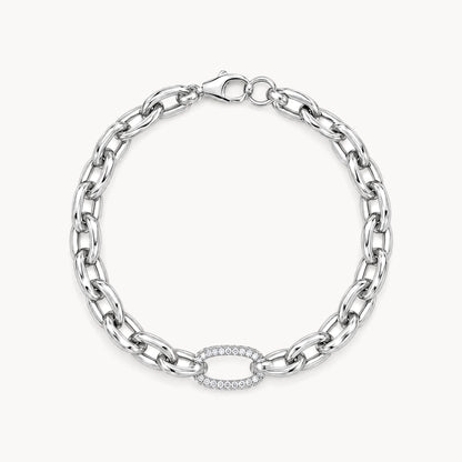Armband in 925er Silber rhodiniert mit Zirkonia
