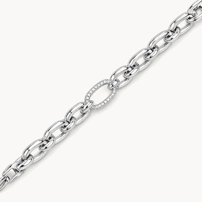 Armband in 925er Silber rhodiniert mit Zirkonia