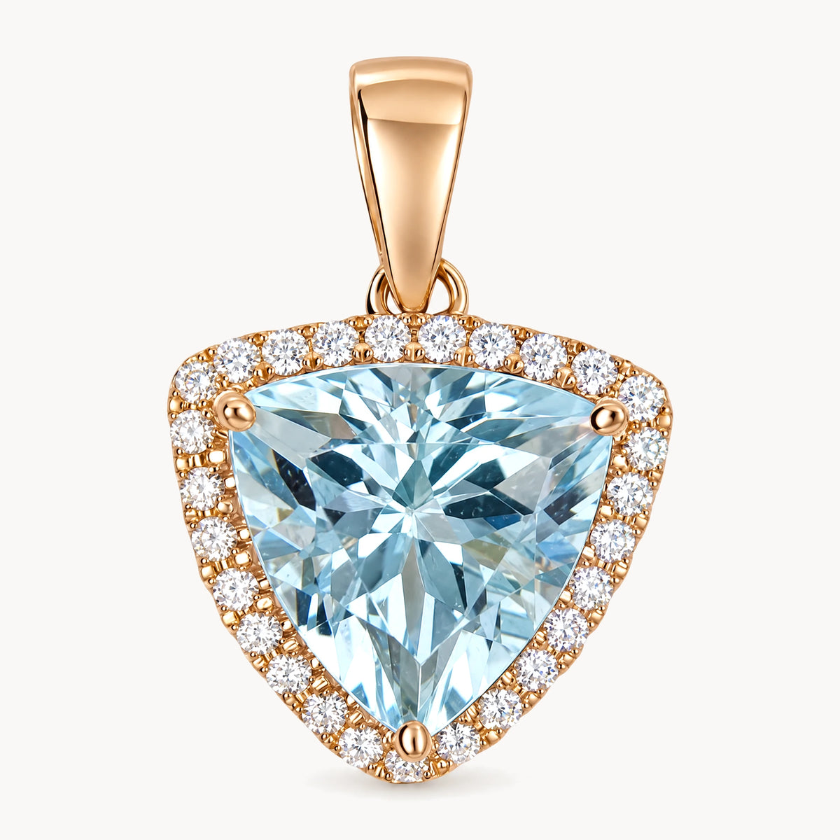 Anhänger in 585er Rotgold mit Aquamarin &amp; Diamant
