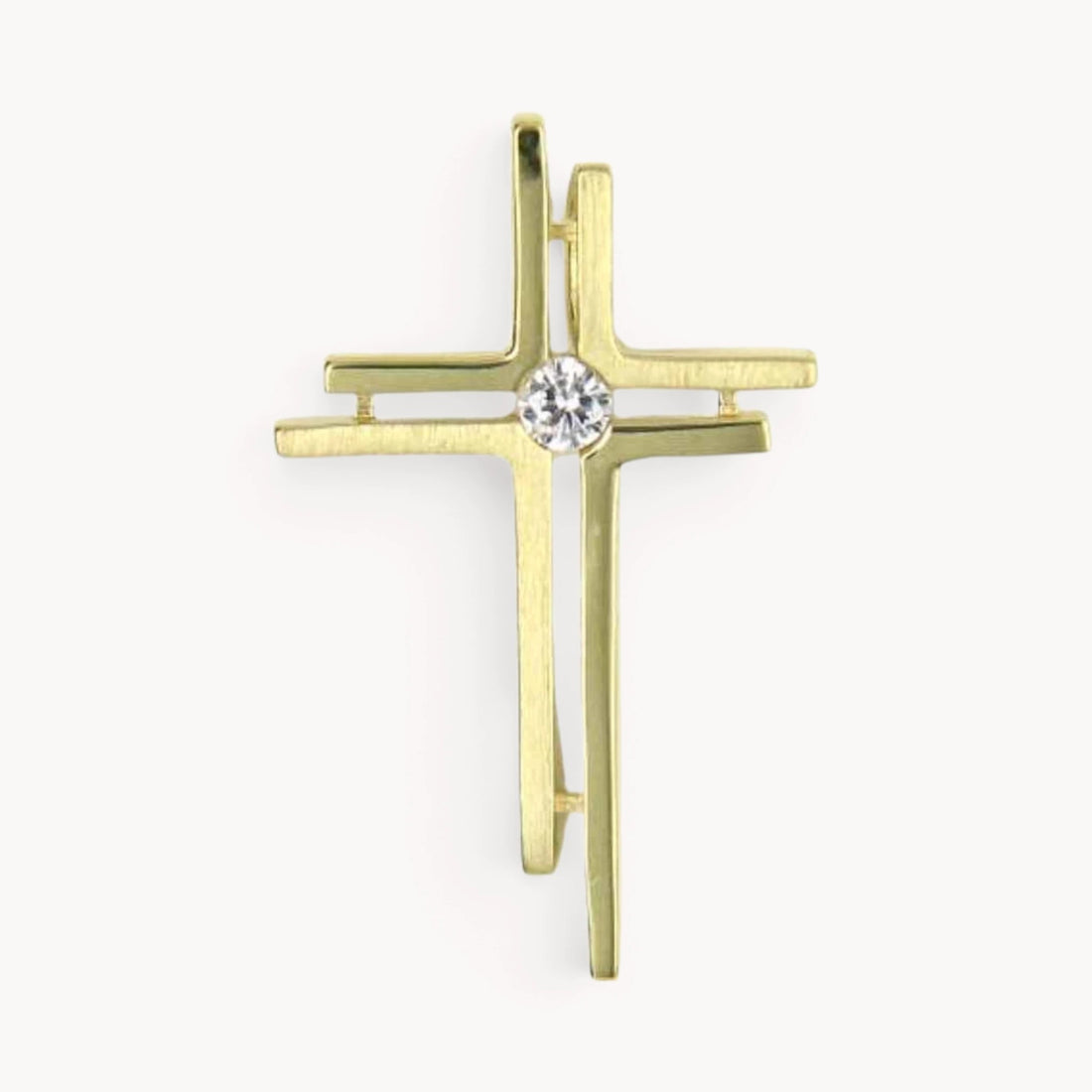 Kreuzanhänger in Gold &amp; Silber mit Zirkonia