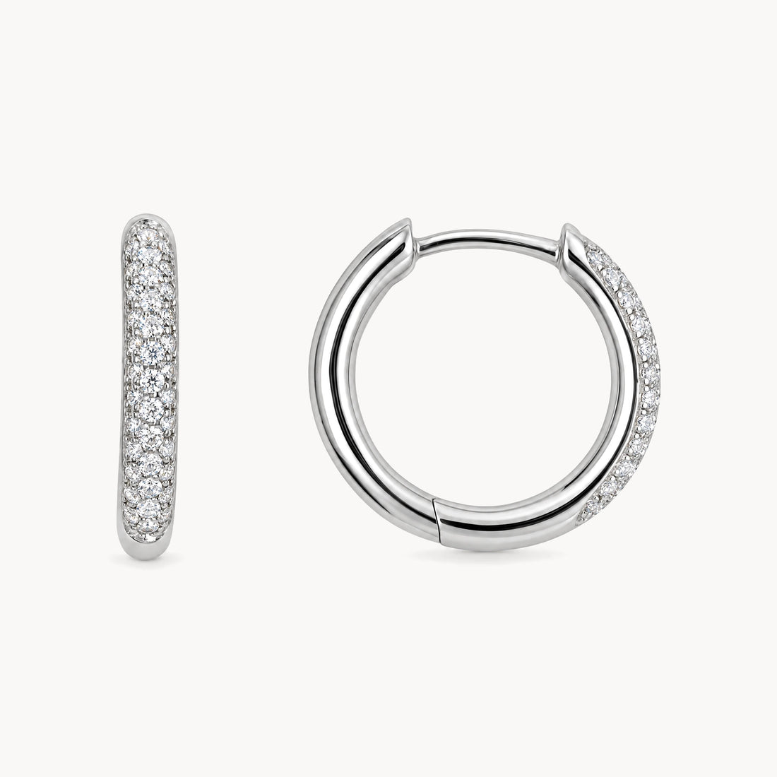 Creole in 925er Silber rhodiniert mit Zirkonia