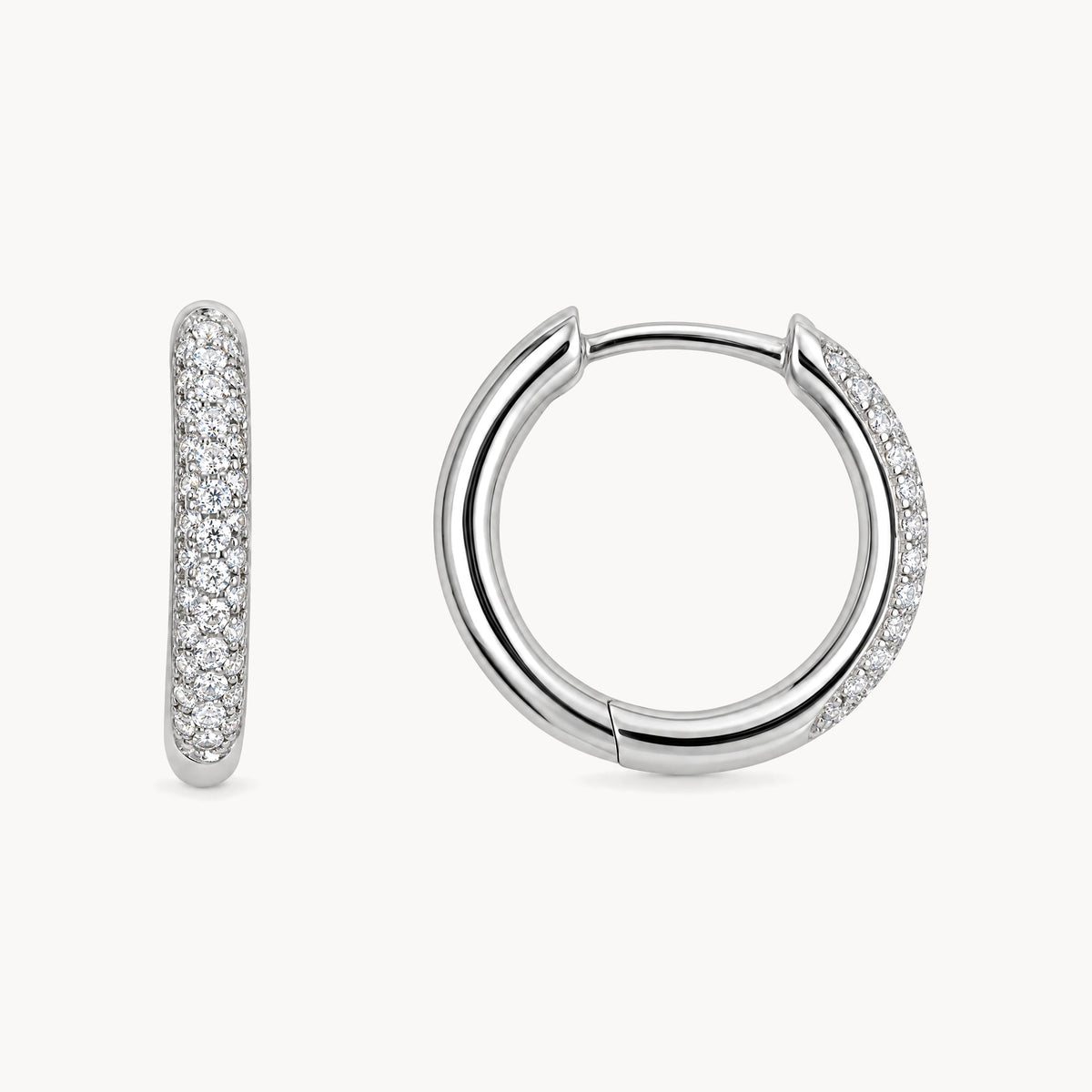Creole in 925er Silber rhodiniert mit Zirkonia