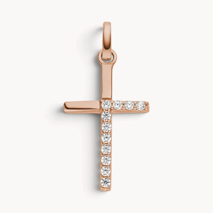 Kreuzanhänger in Gold &amp; Silber mit Zirkonia