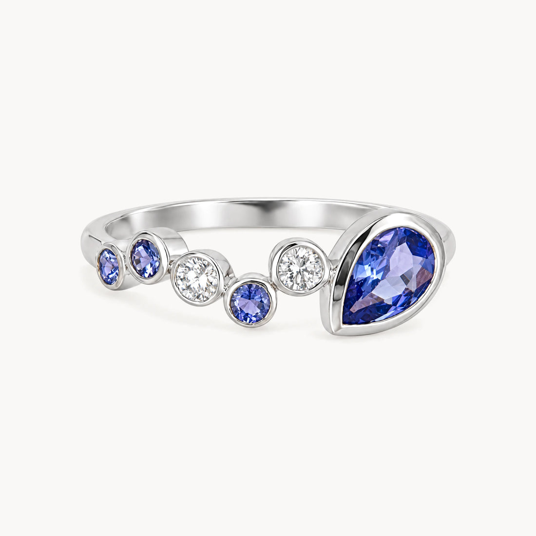 Ring in 585er Weißgold mit Diamant &amp; Tansanit