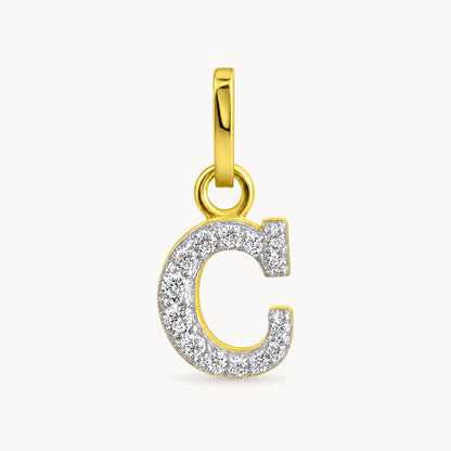 Buchstabenanhänger in 333er Gelbgold mit Zirkonia – Buchstabe C