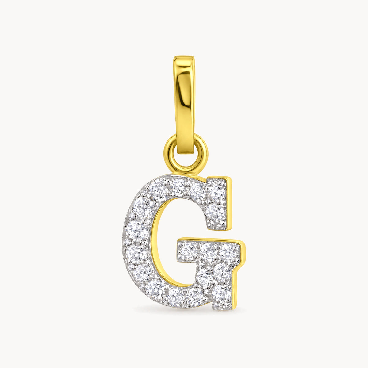 Buchstabenanhänger in 333er Gelbgold mit Zirkonia – Buchstabe G