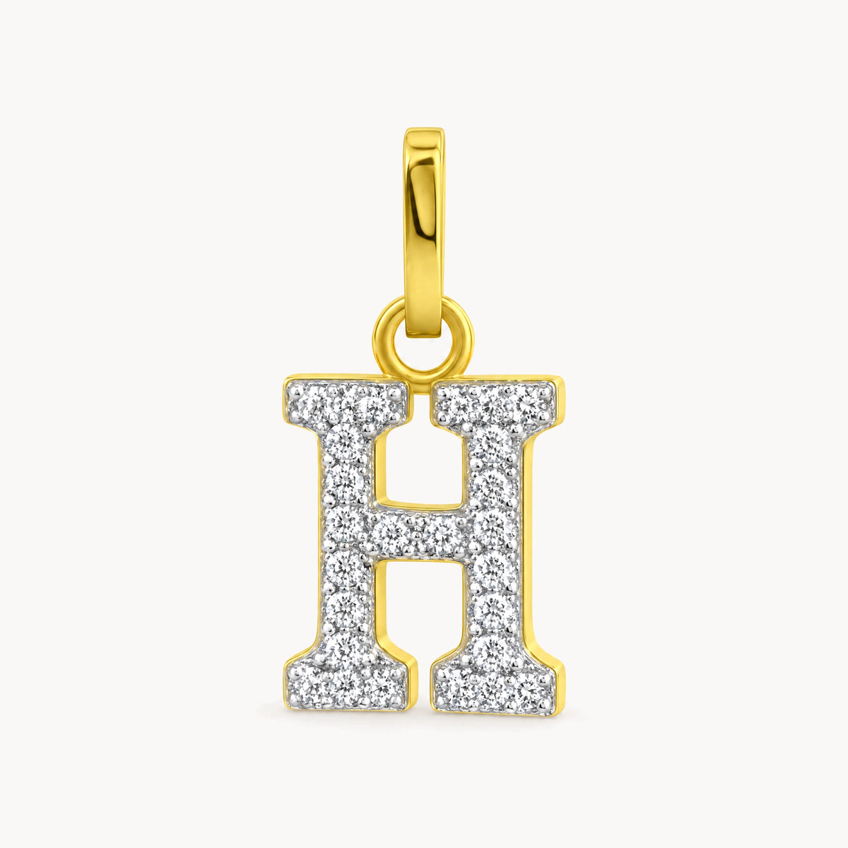Buchstabenanhänger in 333er Gelbgold mit Zirkonia – Buchstabe H