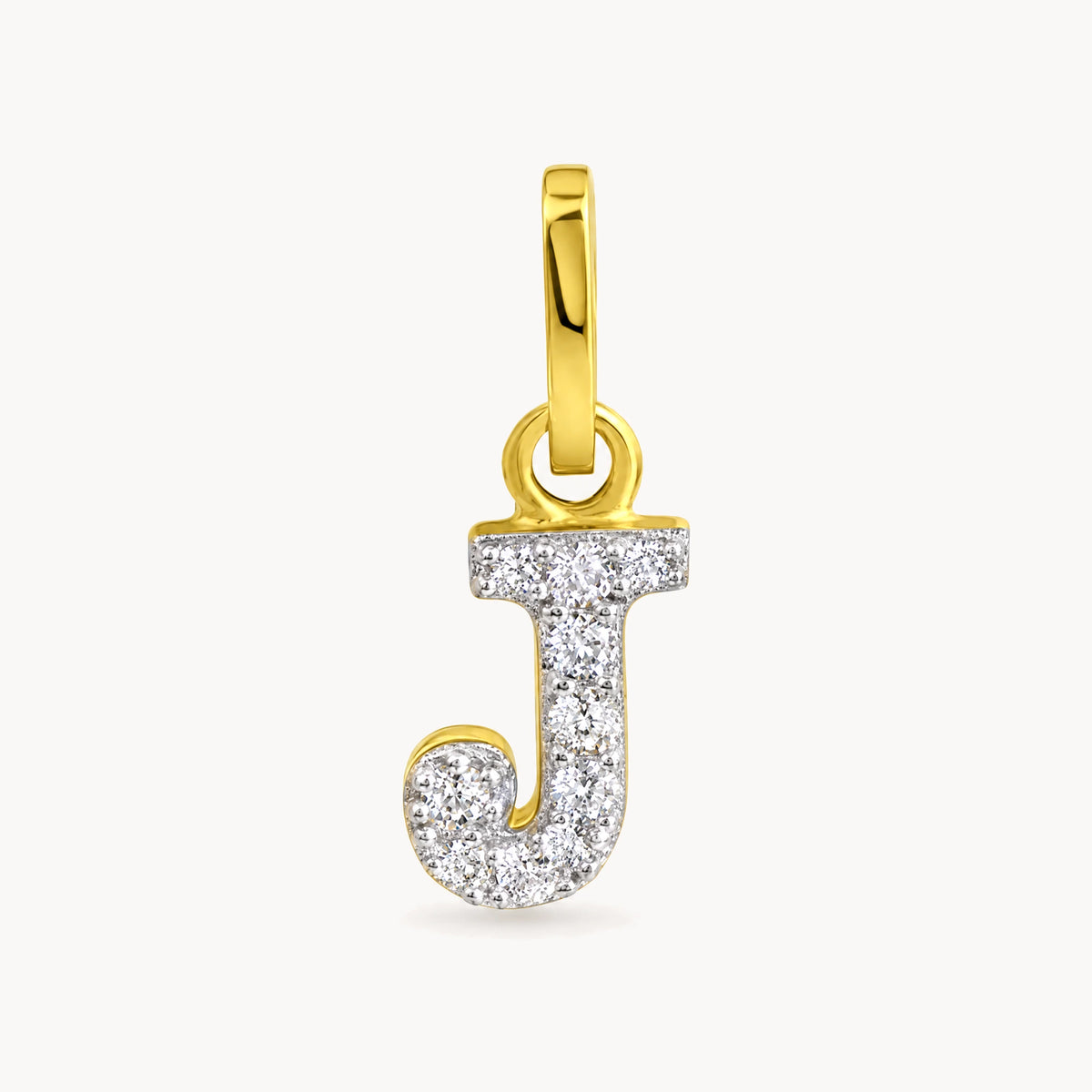 Buchstabenanhänger in 333er Gelbgold mit Zirkonia – Buchstabe J