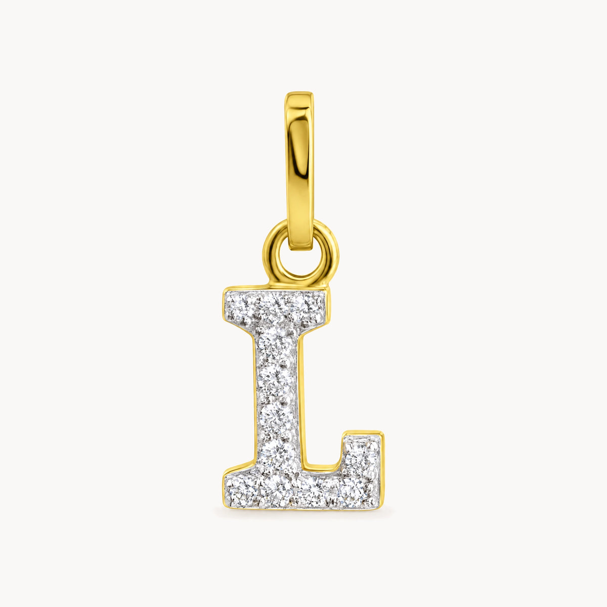 Buchstabenanhänger in 333er Gelbgold mit Zirkonia – Buchstabe L