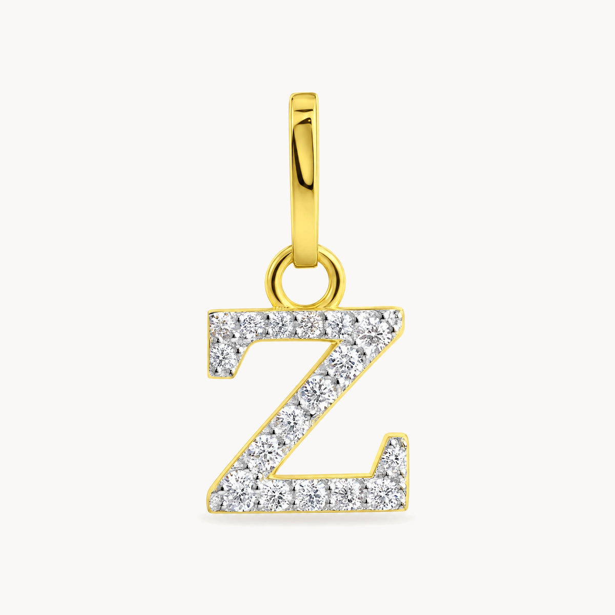 Buchstabenanhänger in 333er Gelbgold mit Zirkonia – Buchstabe Z