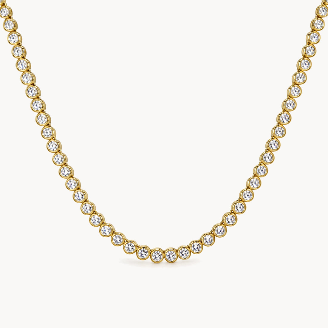 Collier in 925er Silber gelbvergoldet mit Zirkonia