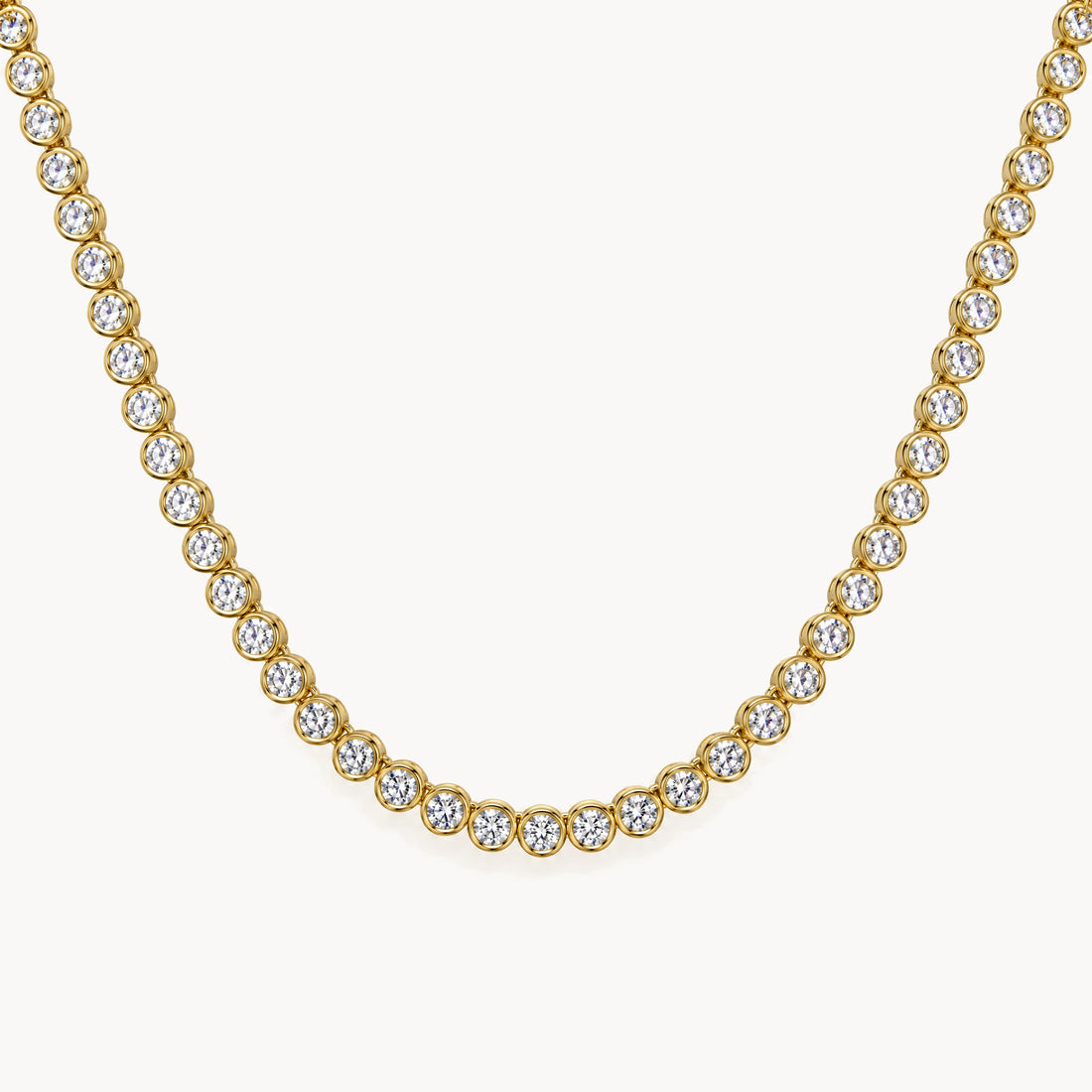 Collier in 925er Silber gelbvergoldet mit Zirkonia