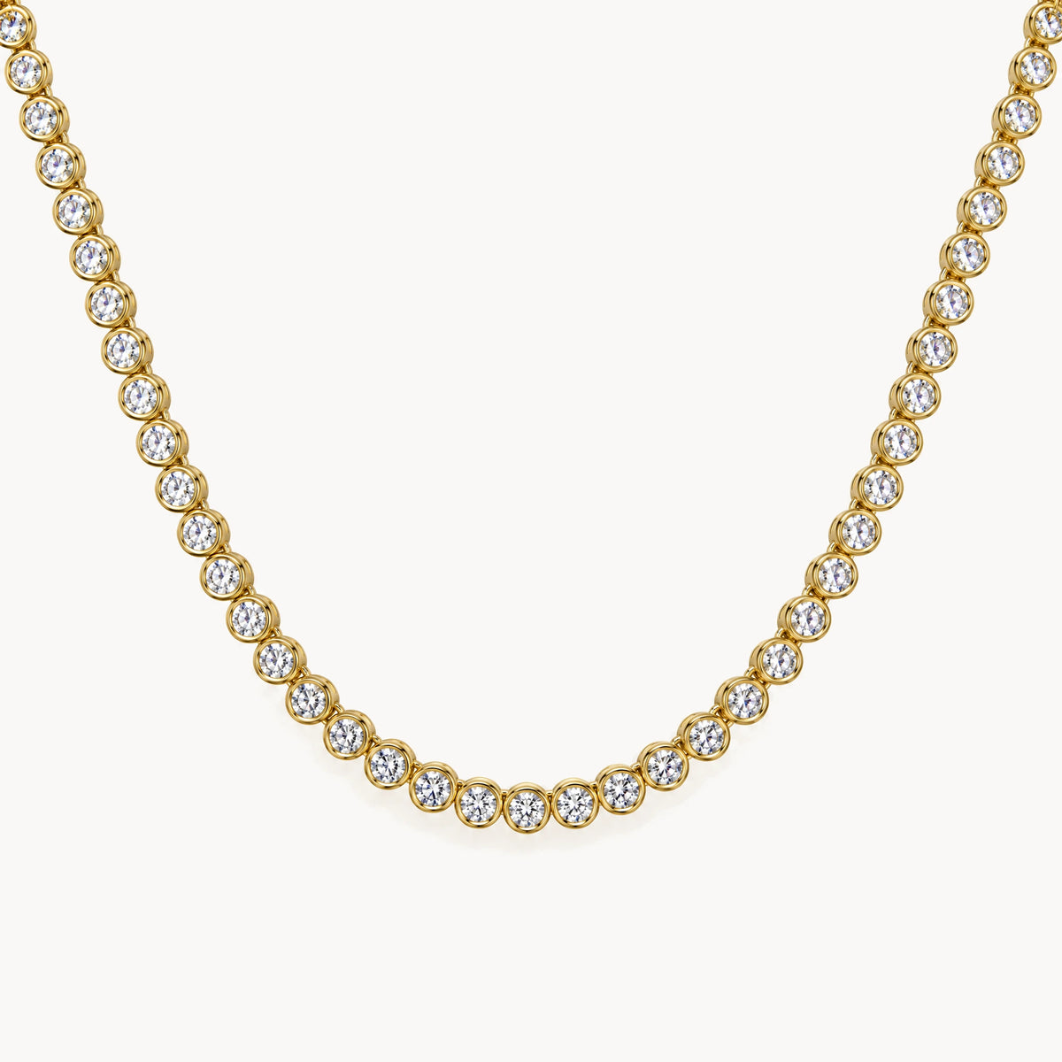 Collier in 925er Silber gelbvergoldet mit Zirkonia