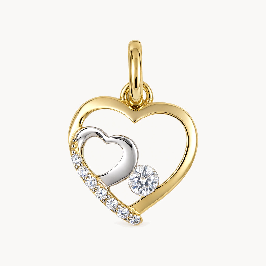 Herzanhänger in 333er Gelbgold mit Zirkonia