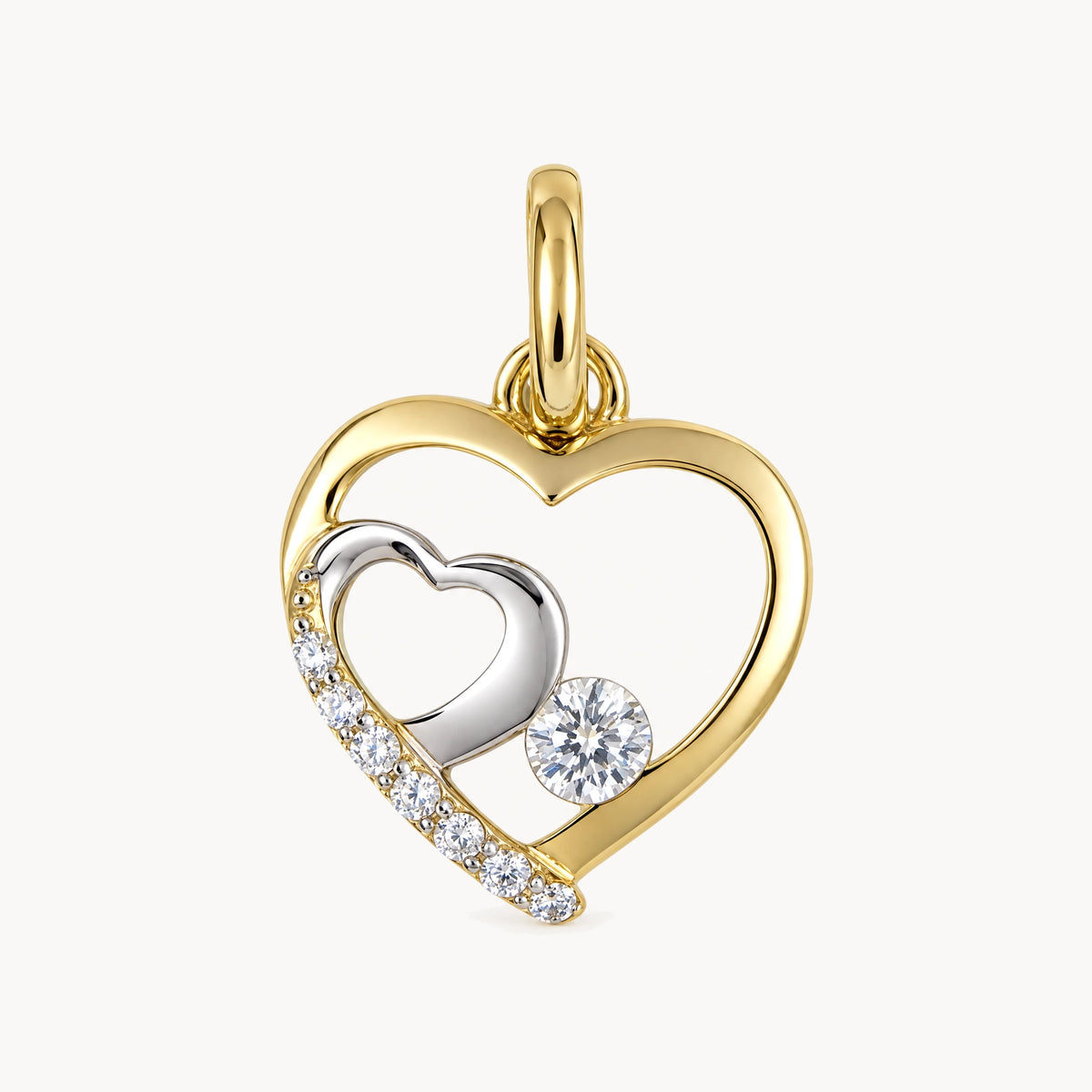 Herzanhänger in 333er Gelbgold mit Zirkonia